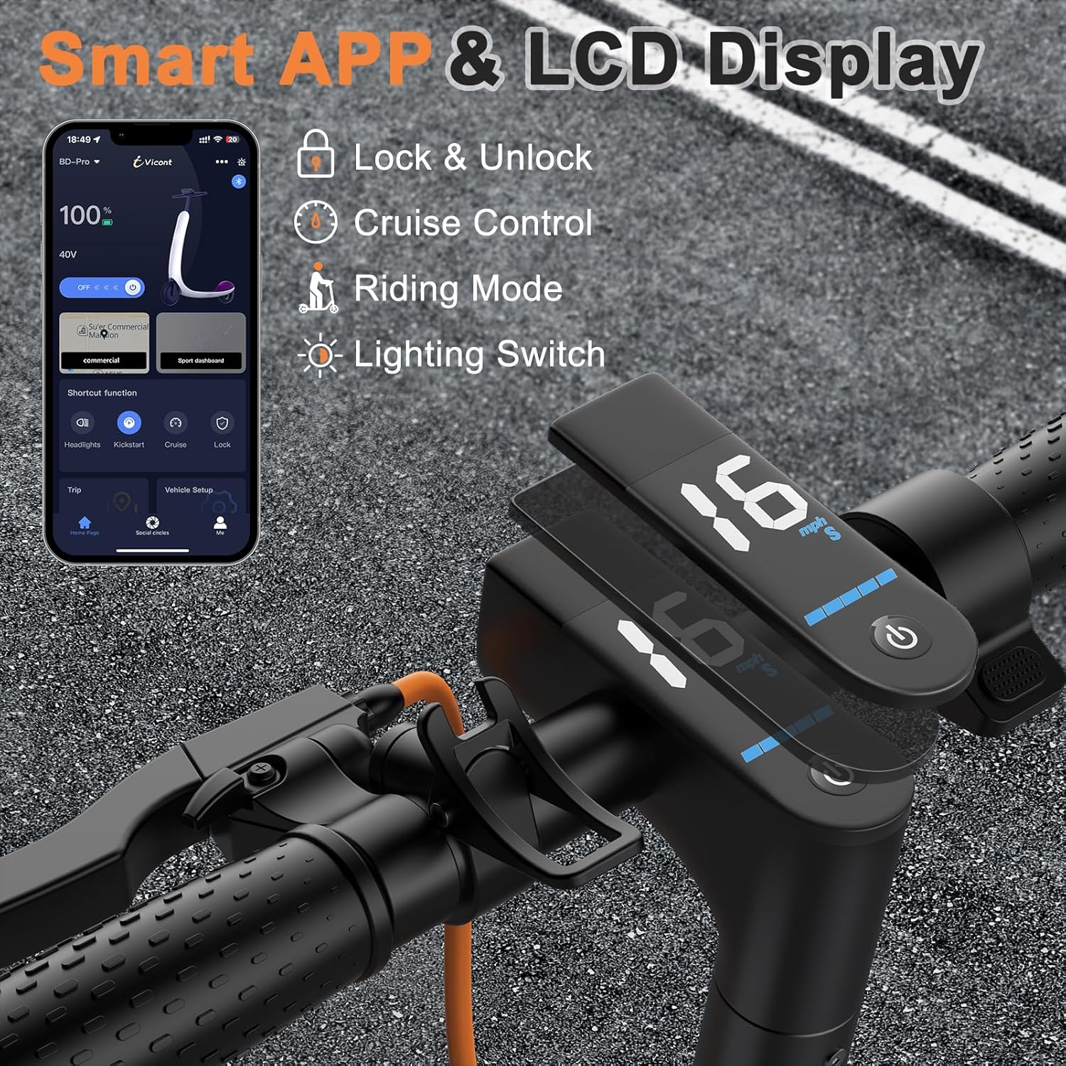 Electric Scooter 350W/500W Powerful Motor 8.5"/10" Solid Tires 19/22Mph 28/21/12 Miles Range wourant