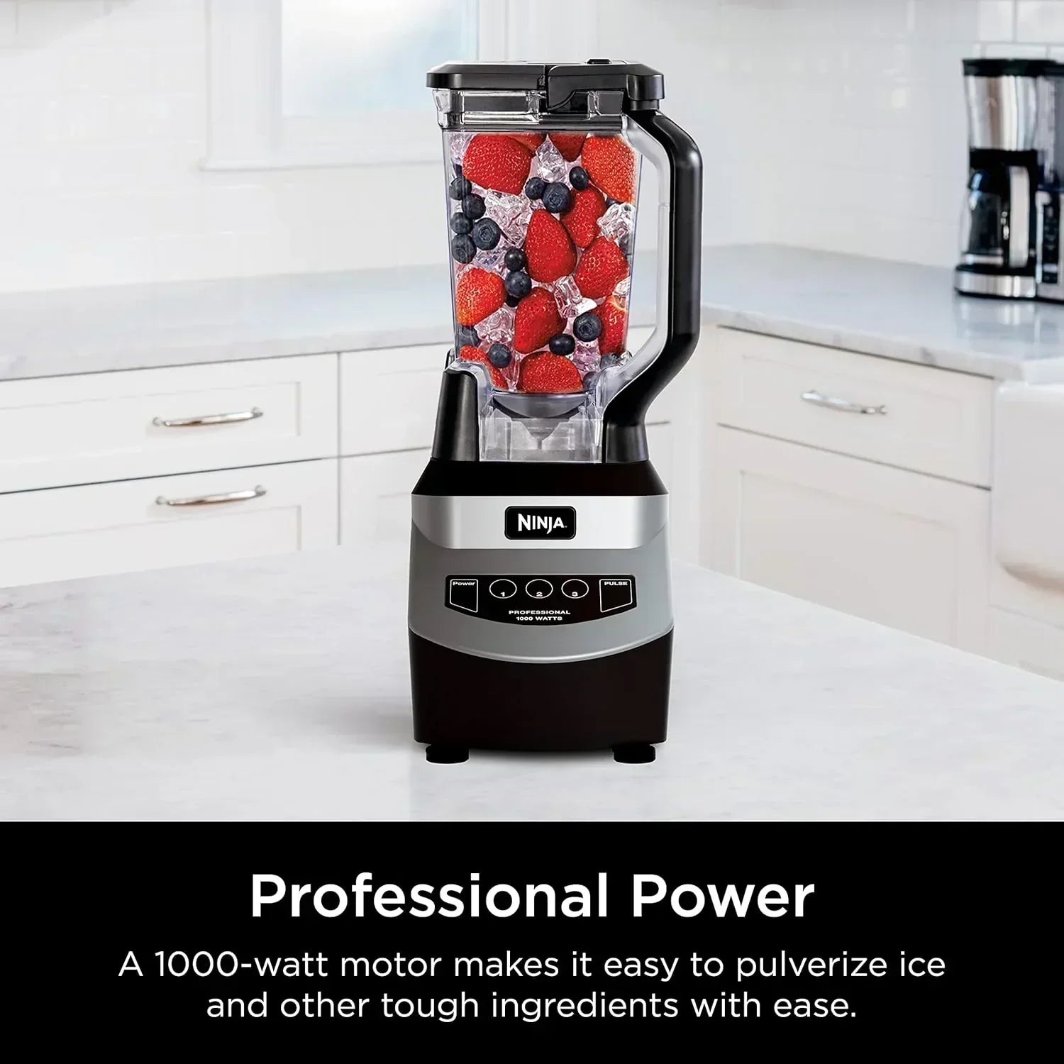Ninja BL660 Professional Compact Smoothie and Food Processor Blender 1100W 3 Functions wourant