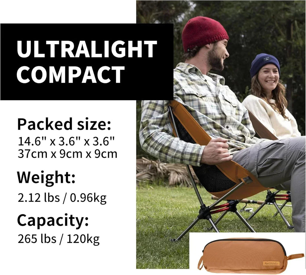 Ultralight Camping Chair 2.12 lbs Portable Backpacking Chair Folding Hiking Chair wourant