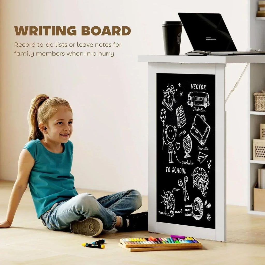 Folding convertible writing desk wall mounted desk cabinet multifunctional home workstation wourant