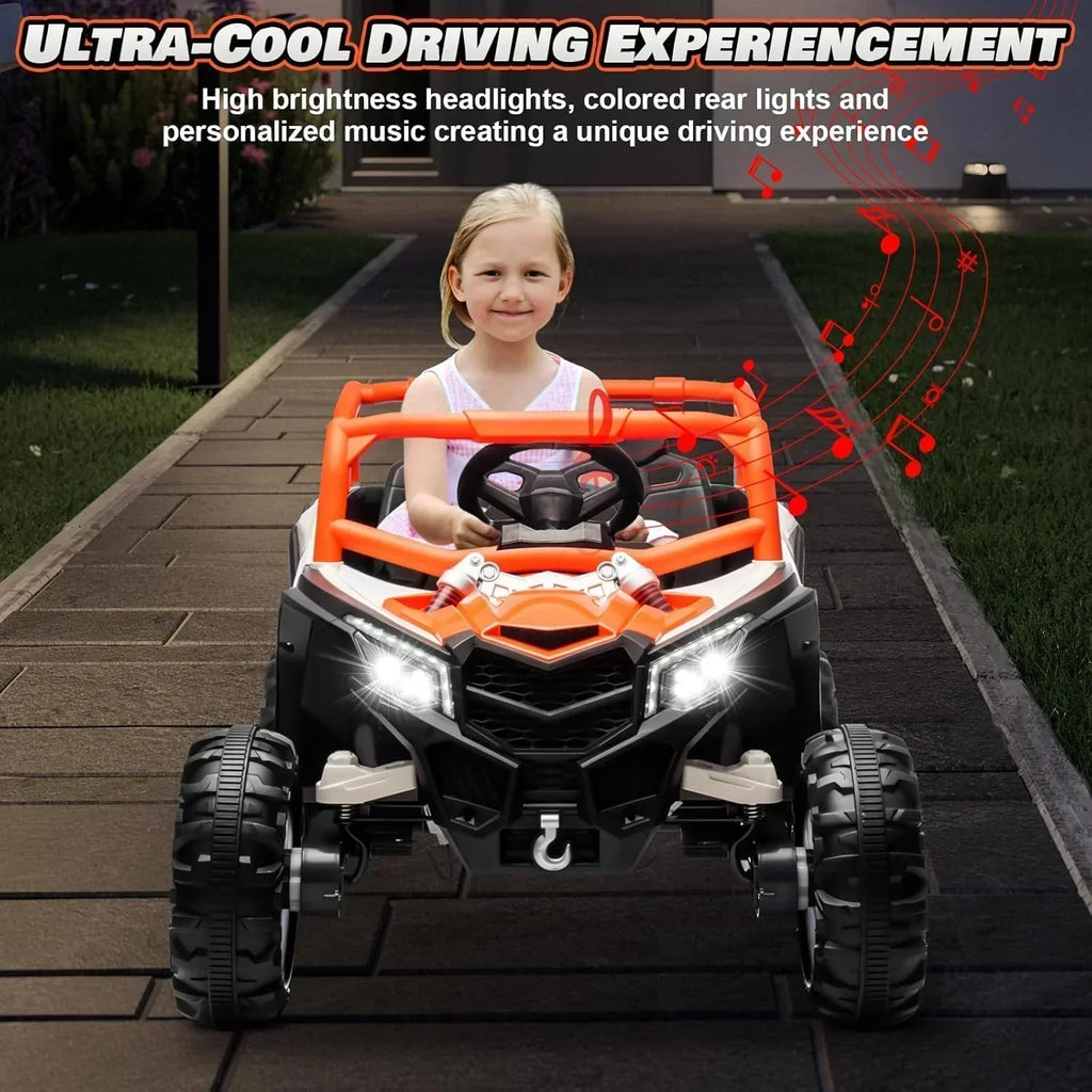 JOYRACER Kids Remote Control Car with 4 x 150W Motors Shock Absorbers Bluetooth MP3 Player wourant