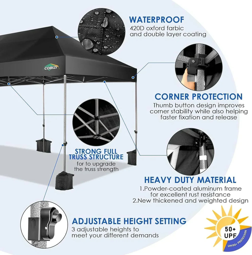 COBIZI 10x20 Heavy Duty Pop up Canopy Tent 6 sidewalls Commercial Canopy Wedding Party Tents wourant