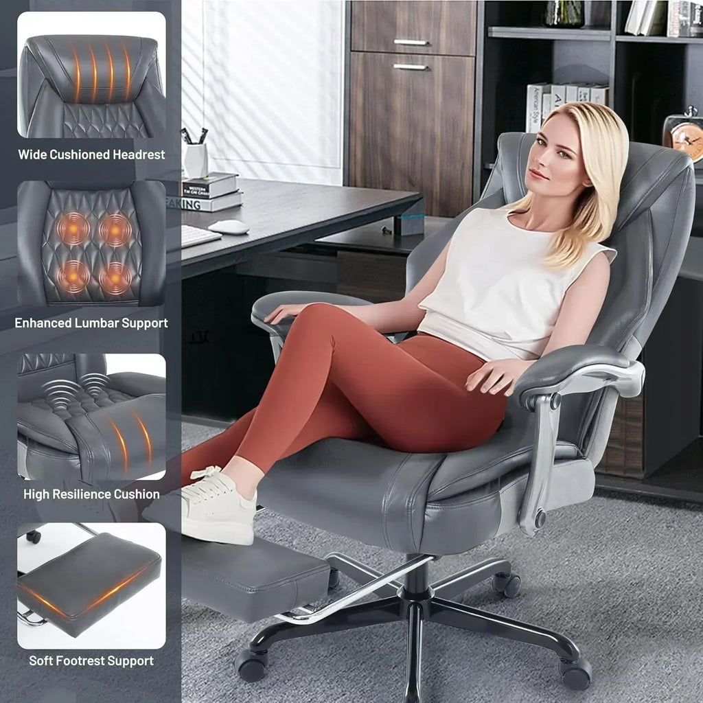 Massage Office Chair with Heating and Footrest Ergonomic Executive Reclining Office Chair wourant