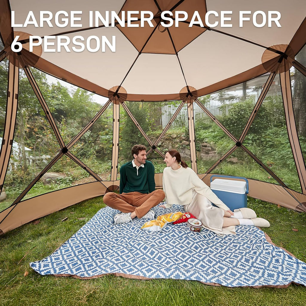 Pop up Screen House Tent for Camping 11.5 x 9.8 ft Instant Screened Gazebo Canopy wourant