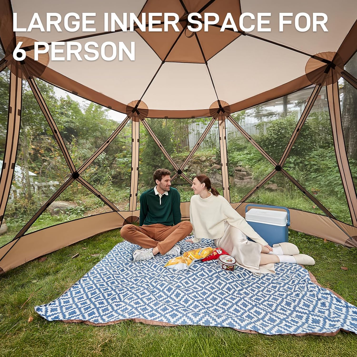 Pop up Screen House Tent for Camping 11.5 x 9.8 ft Instant Screened Gazebo Canopy wourant
