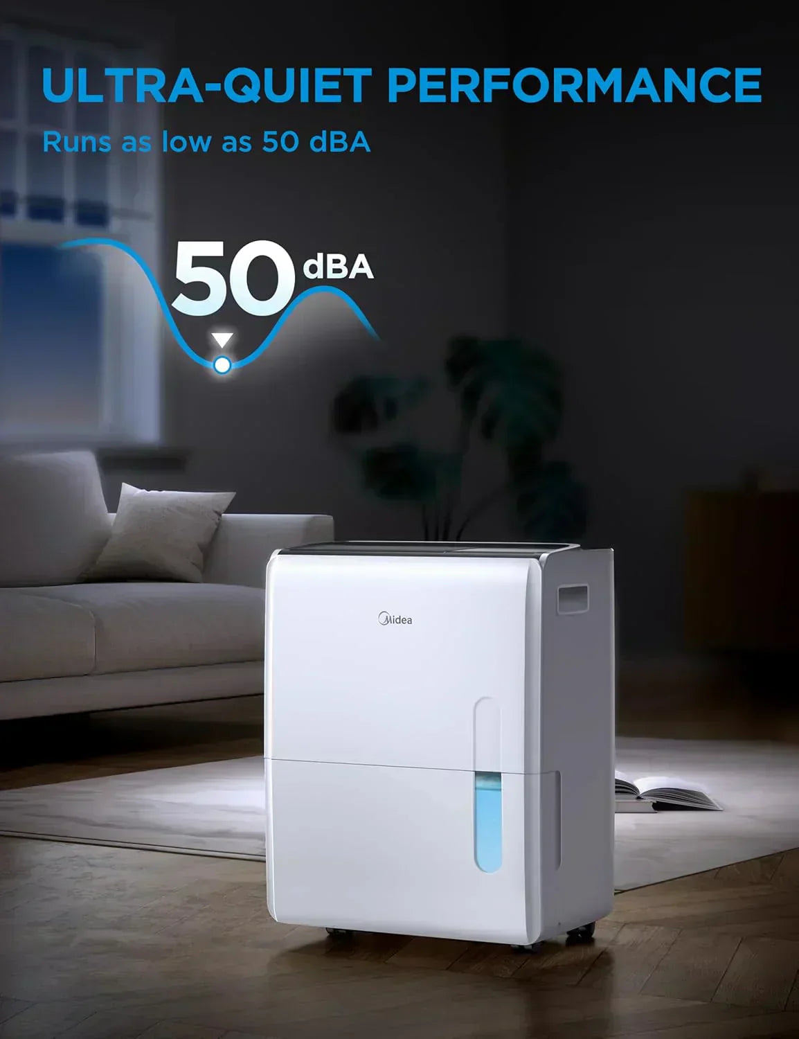 Midea 4,500 Sq. Ft. Dehumidifier Pump Included Energy Star Certified 50 Pint Ideal For Basements wourant