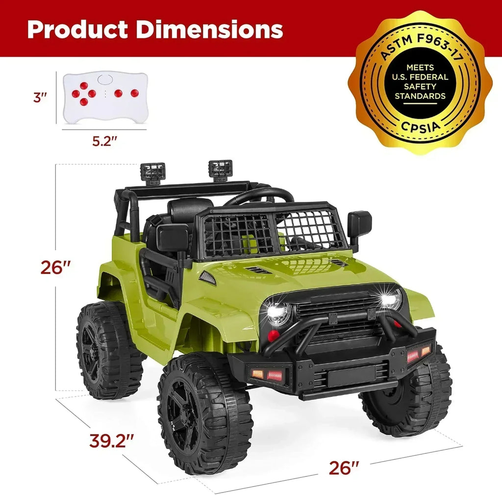 Best Choice Products 12V Kids Ride-On Truck Car with Spring Suspension and LED Lights wourant