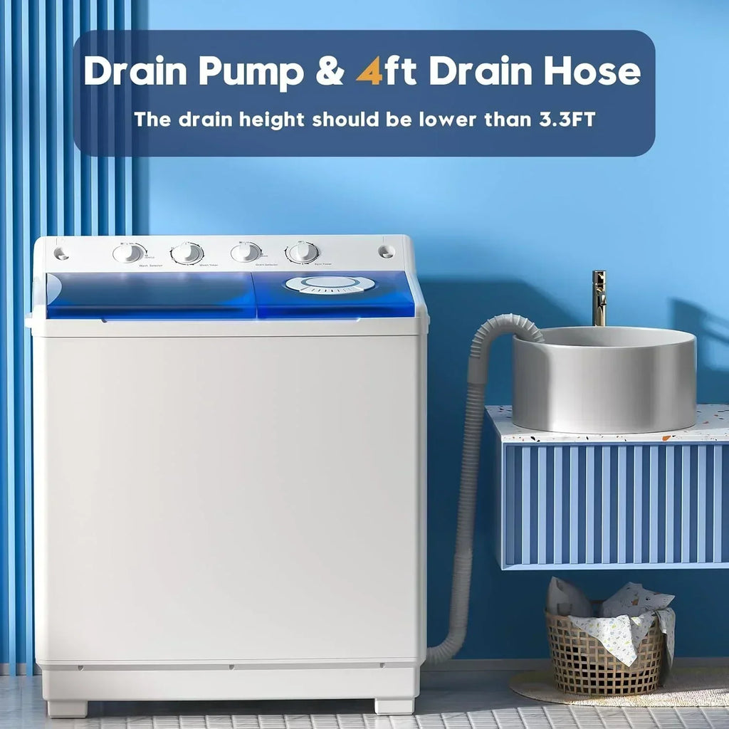 Auertech Portable Washing Machine 28lb Twin Tub Washing Machine Compact Washing Machine wourant
