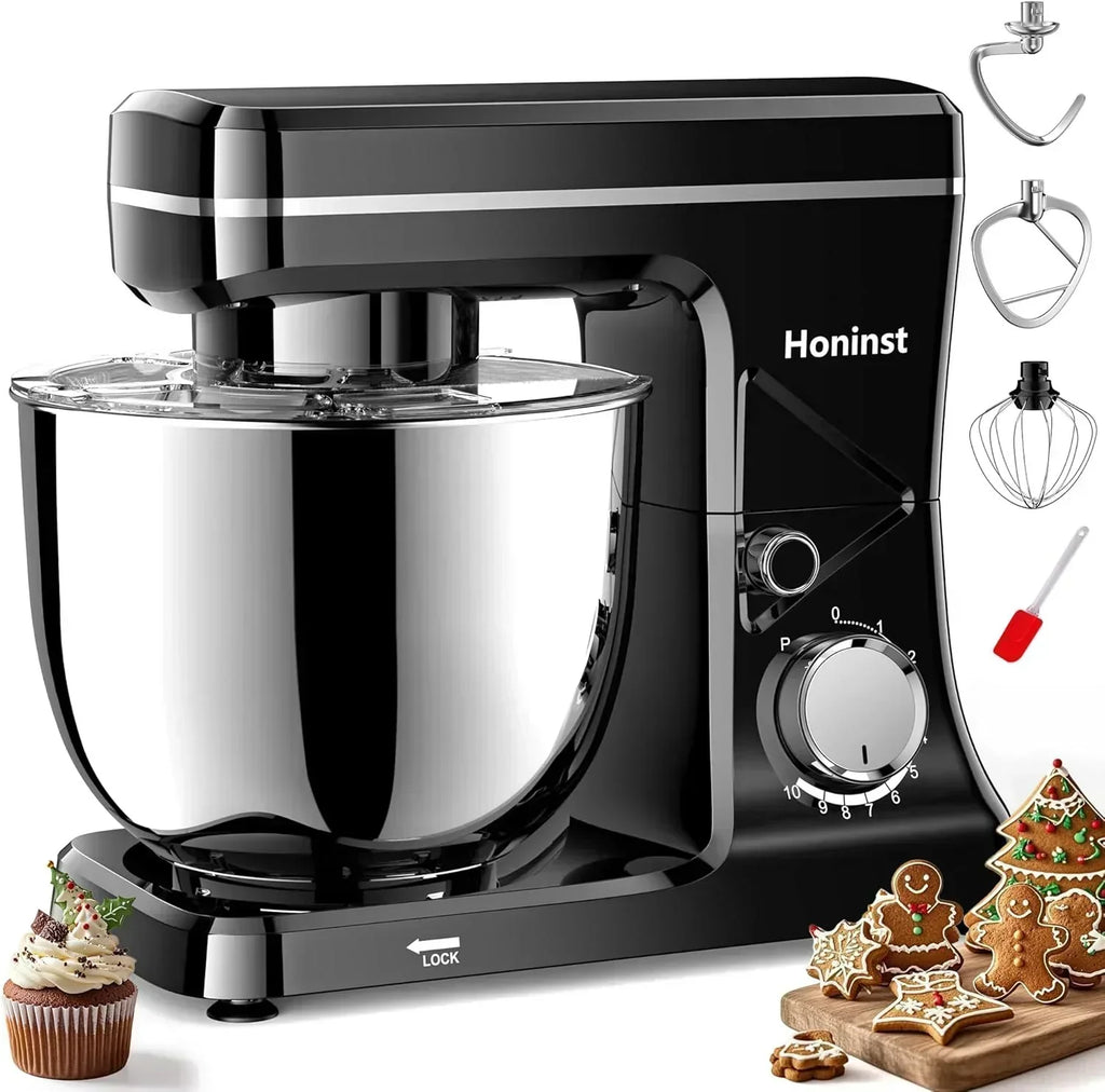 10-Speed Stand Mixer with 8-in-1 Splash Guard Tilt Head 6-Quart Stainless Steel Bowl wourant