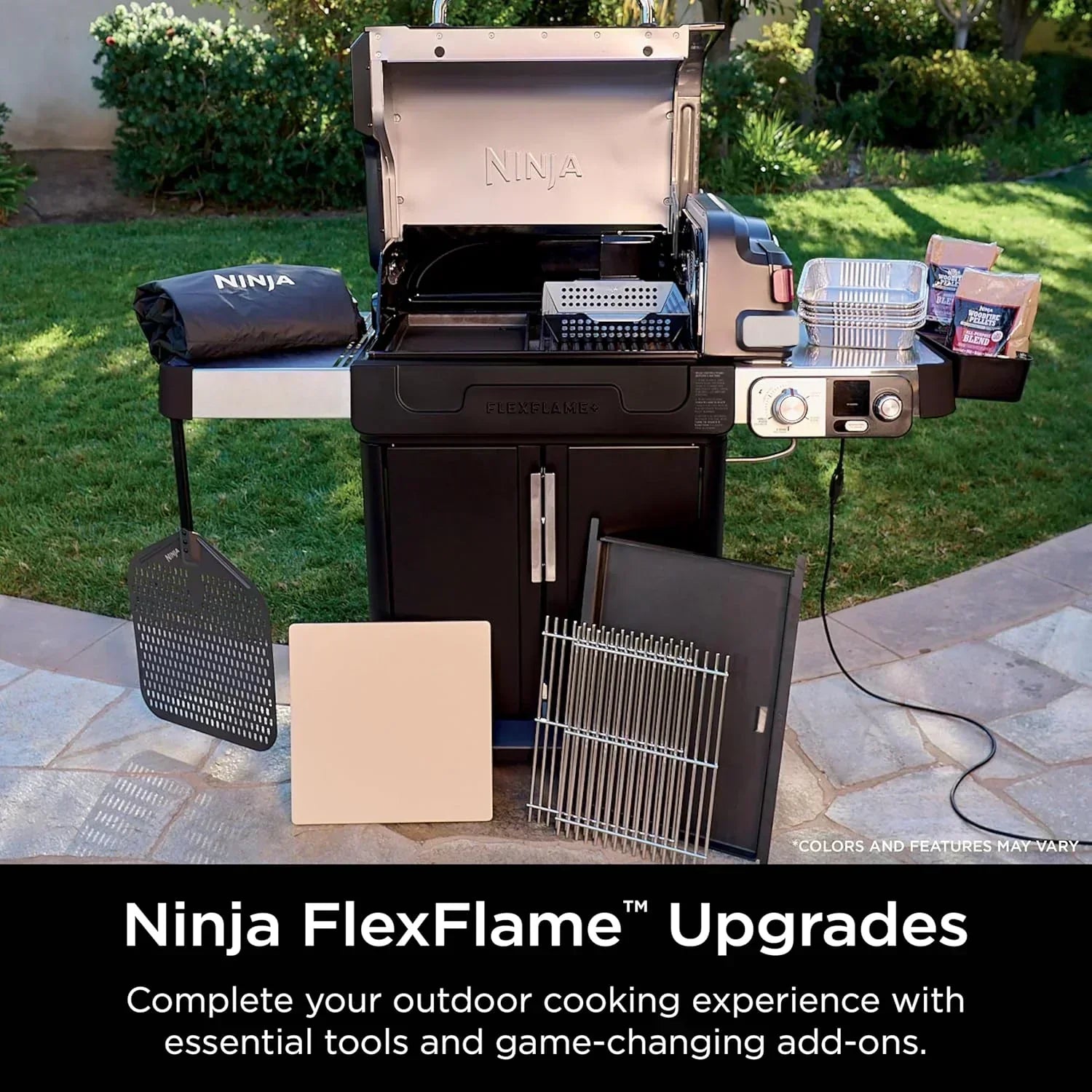 Ninja FlexFlame Grill and Smoker Electric Propane Grill Roaster BBQ Grill 5-in-1 Cooking System wourant