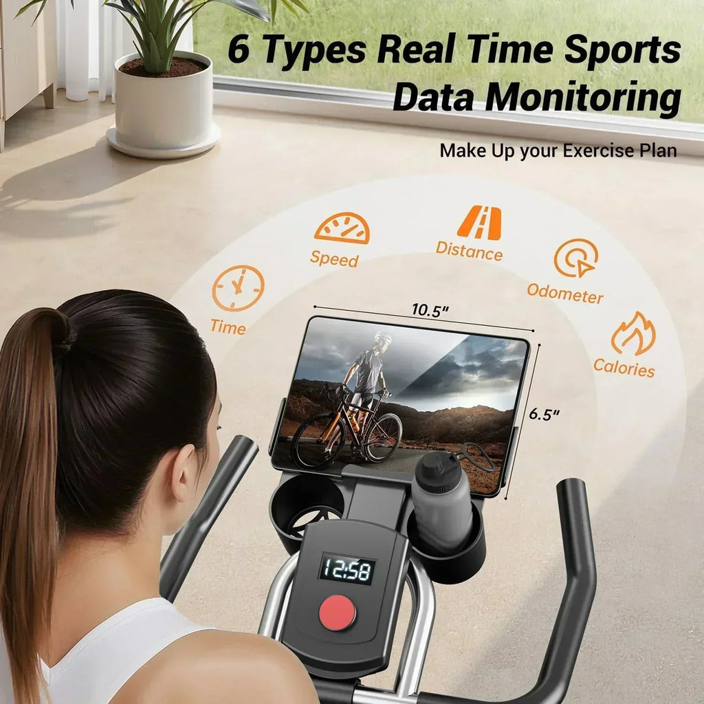 CURSOR FITNESS Exercise Bike Stationary Bikes 300 LBS Capacity Workout Bike Silent Belt Drive wourant