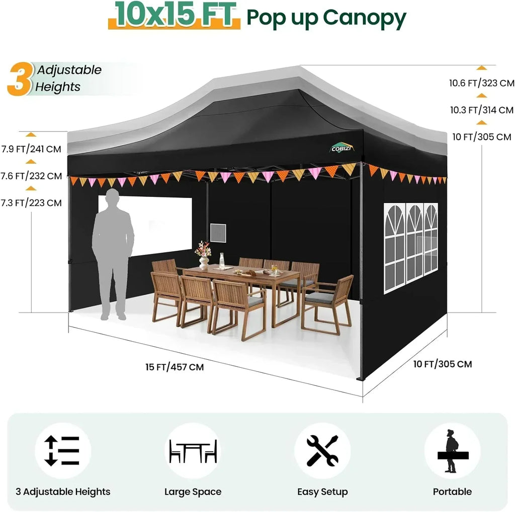 COBIZI 10x20 Heavy Duty Pop up Canopy Tent 6 sidewalls Commercial Canopy Wedding Party Tents wourant