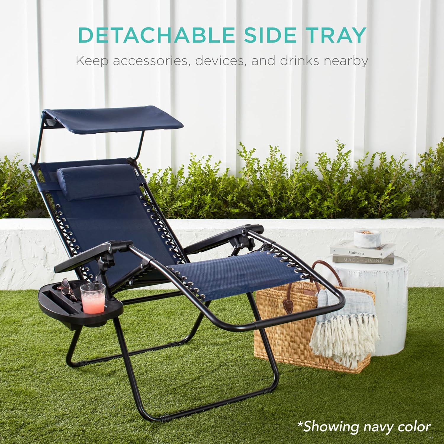 Best Choice Products Folding Zero Gravity Recliner Patio Lounge Chair Adjustable Canopy Shade wourant
