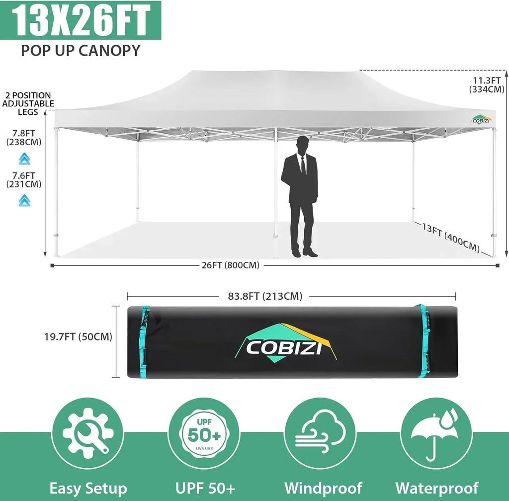 COBIZI 10x20 Heavy Duty Pop up Canopy Tent 6 sidewalls Commercial Canopy Wedding Party Tents wourant