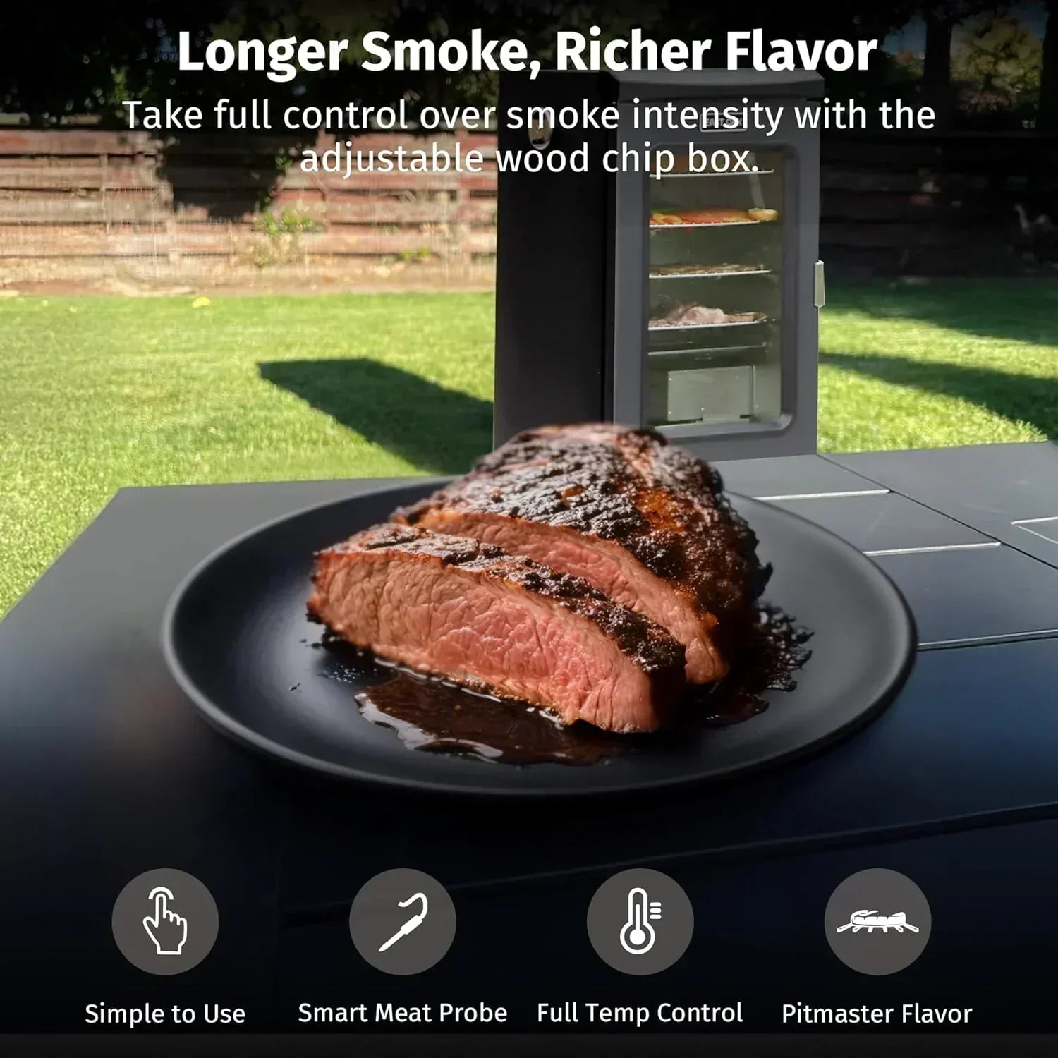 EAST OAK 30" Outdoor Electric Smoker Built-in meat probe smokes up to 6 times longer wourant