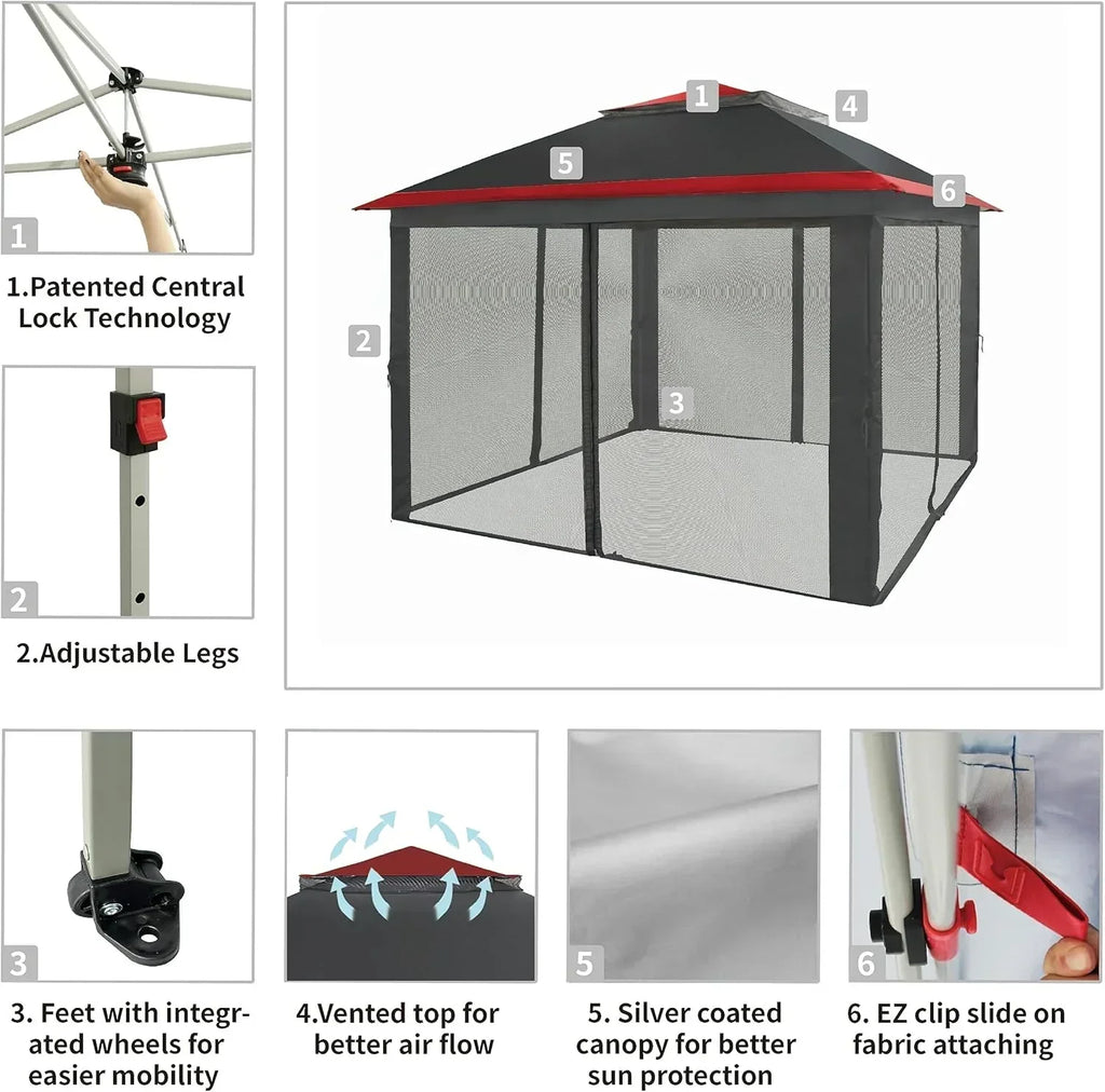 CROWN SHADES 13x13 Pop Up Gazebo Canopy Tent Gazebos on Clearance Outdoor Gazebo wourant