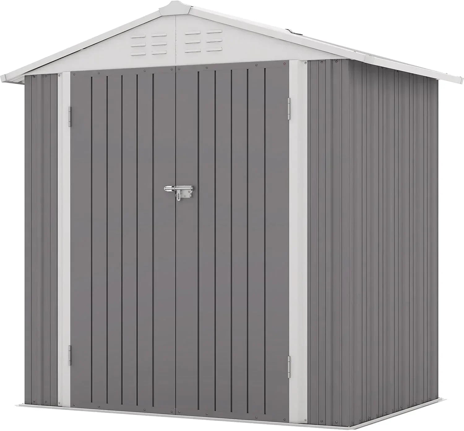 Patiowell 5x3 FT Outdoor Storage Shed Tool Shed with Sloping Roof and Lockable Door Metal Shed wourant
