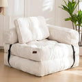 Folding Sofa Bed L-Shaped Convertible Sofa Bed with Armrests and Pillows wourant