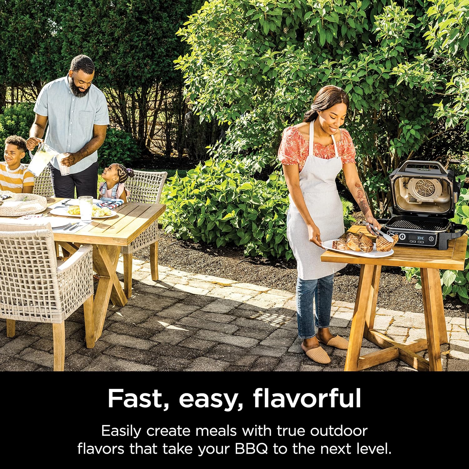 OG751 Woodfire Pro Outdoor Grill Built-In Thermometer 7-in-1 Master Grill BBQ Smoker wourant