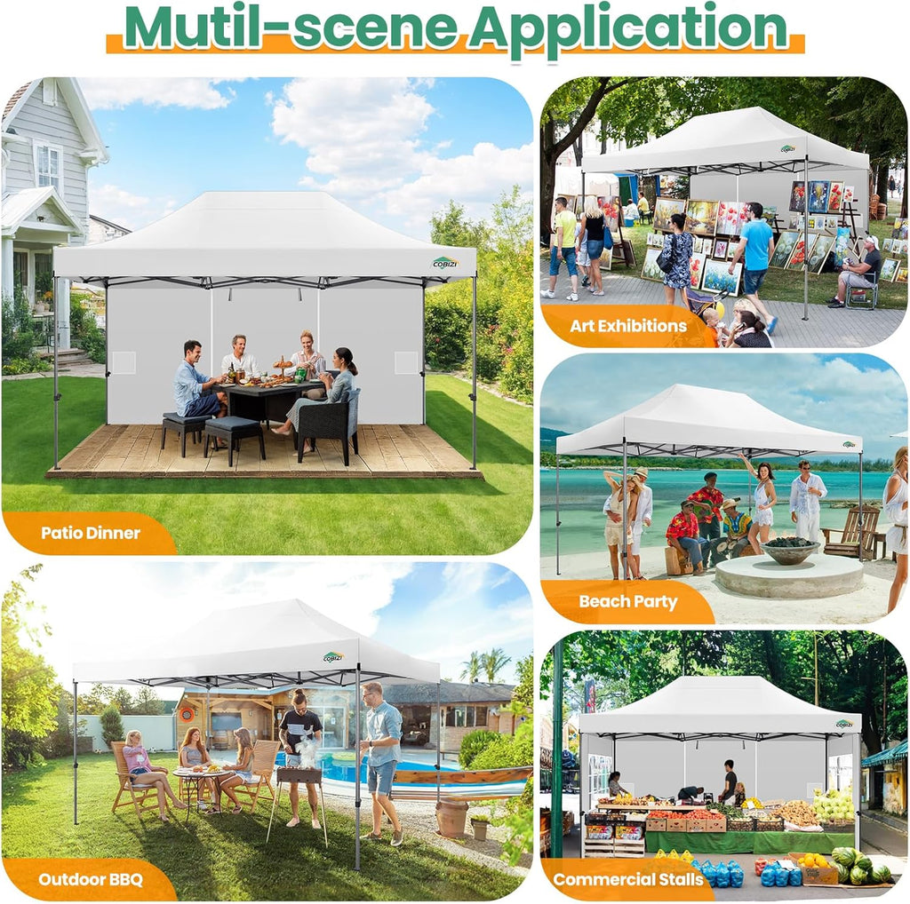 COBIZI 10x20 Heavy Duty Pop up Canopy Tent 6 sidewalls Commercial Canopy Wedding Party Tents wourant