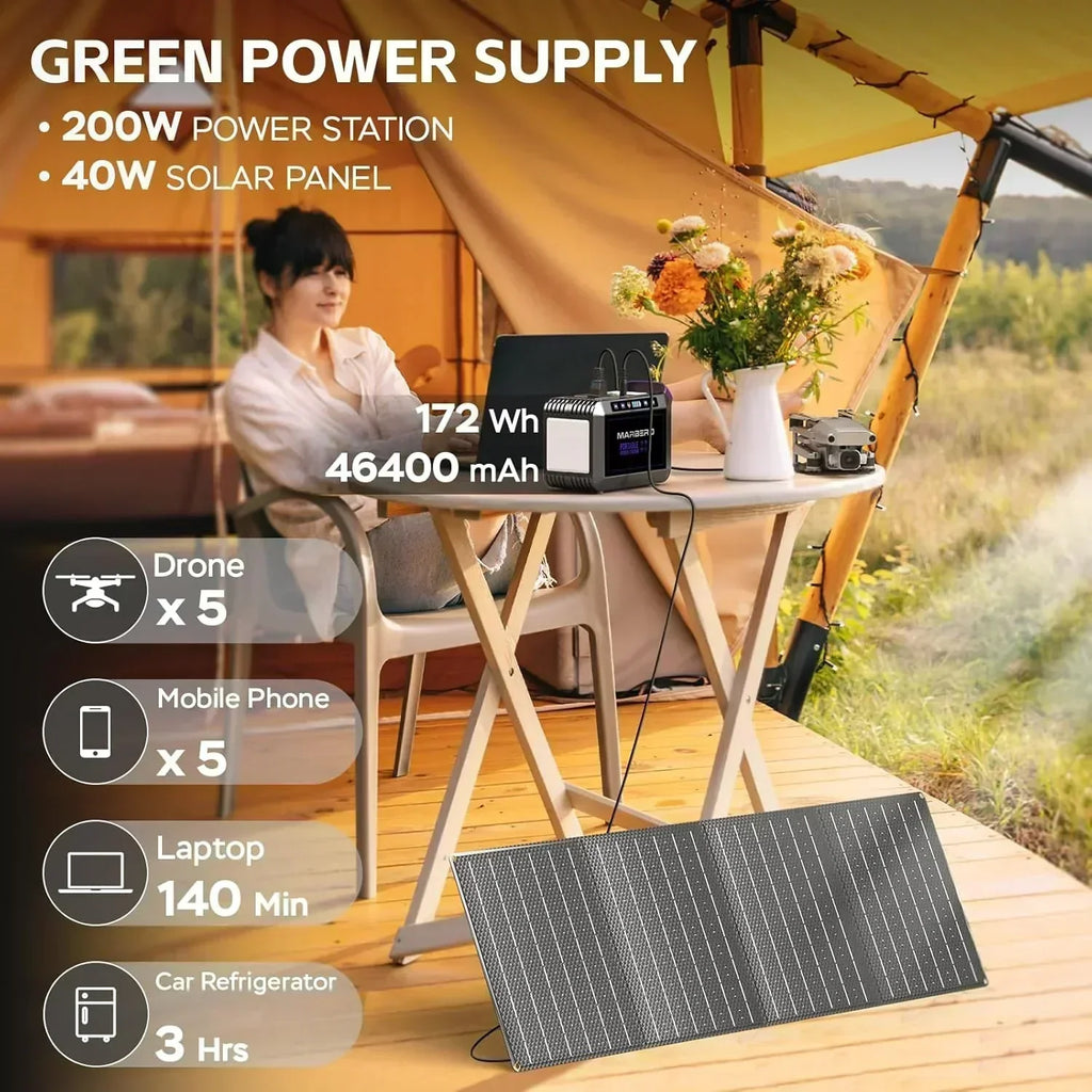 Portable Power Station 88Wh Camping Lithium Battery Solar Generator Fast Charging Power Bank wourant