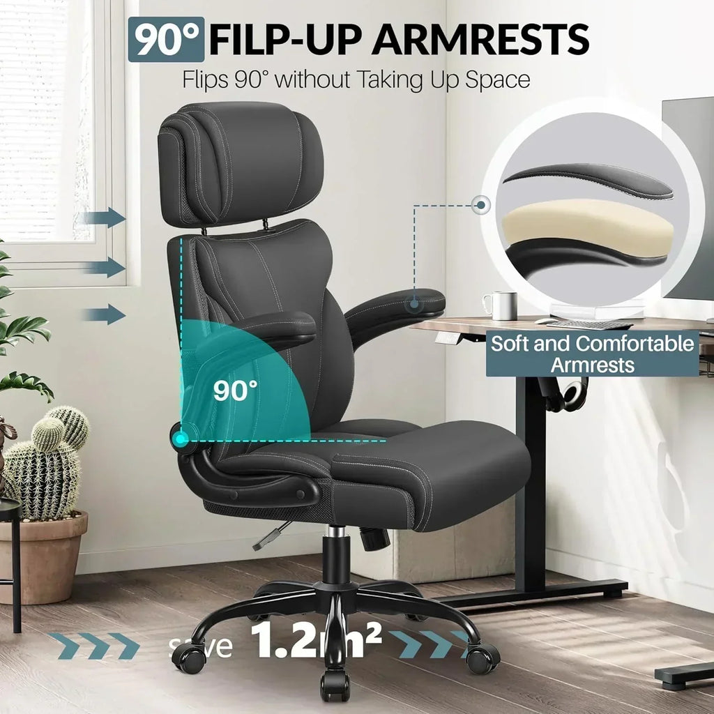 Office Chair Large High-Foot Computer Desk Chair Chair Lumbar Support Rotating Computer Chair wourant