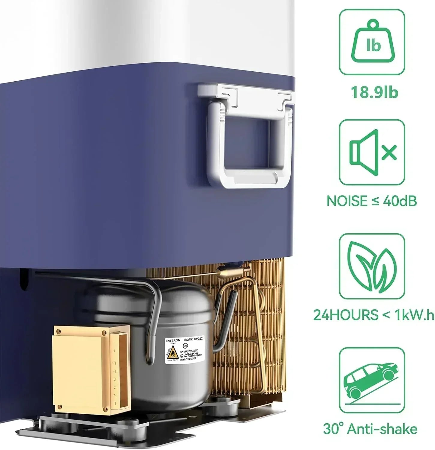 Car Fridge Portable 12 Volt Refrigerator 23 Quart (22 Liter) Freezer Compressor Cooler 12V/24V wourant