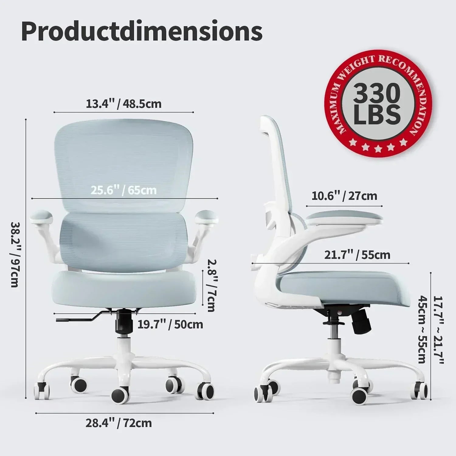 TRALT Office Chair Ergonomic Desk Chair 330 lbs Home Mesh Gaming Chair with Wheels wourant