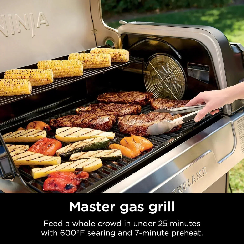 Ninja FlexFlame Grill and Smoker Electric Propane Grill Roaster BBQ Grill 5-in-1 Cooking System wourant