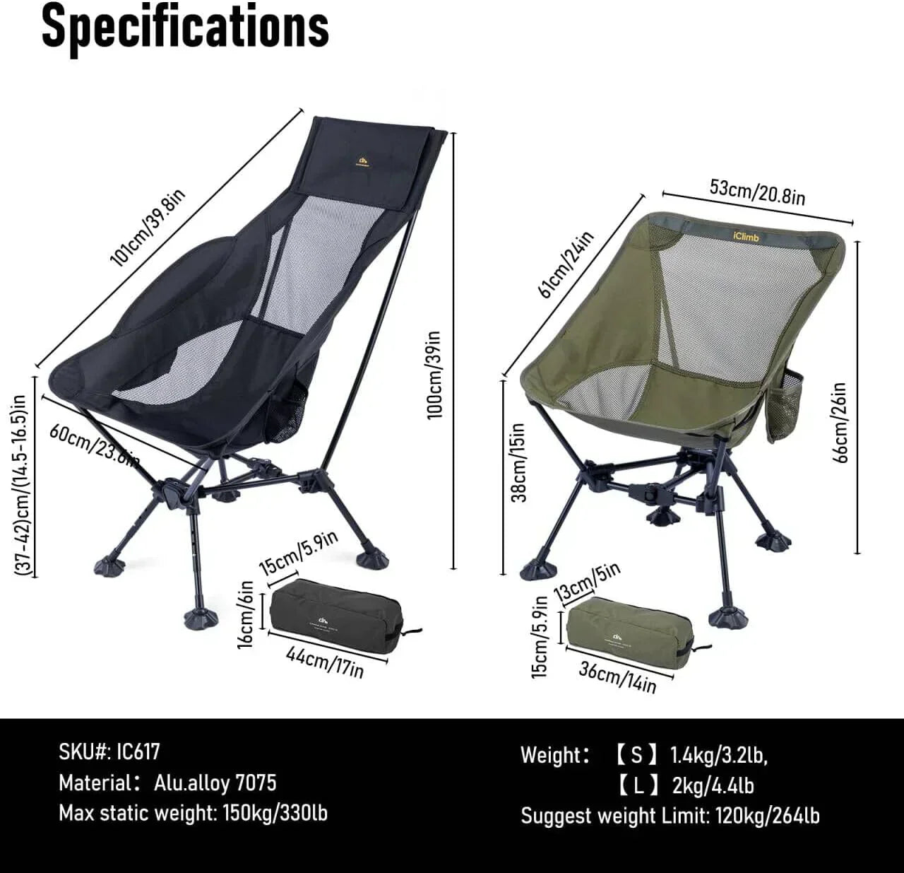 Ultralight Compact Camping Folding Beach Chair wourant