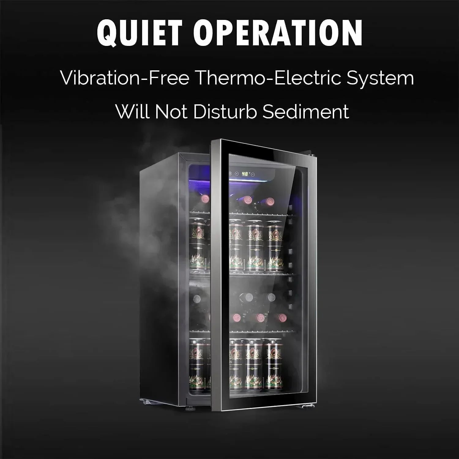 Antarctic Star 26 Bottle 130 Can Wine Cooler/Cabinet Beverage Refrigerator Cellar Beer Clear Glass wourant