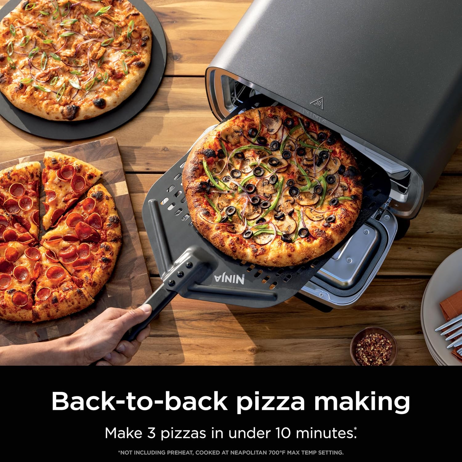 Ninja Artisan Outdoor Pizza Oven 12-inch 3-minute Pizza Neapolitan Thin Crust New York Chicago wourant
