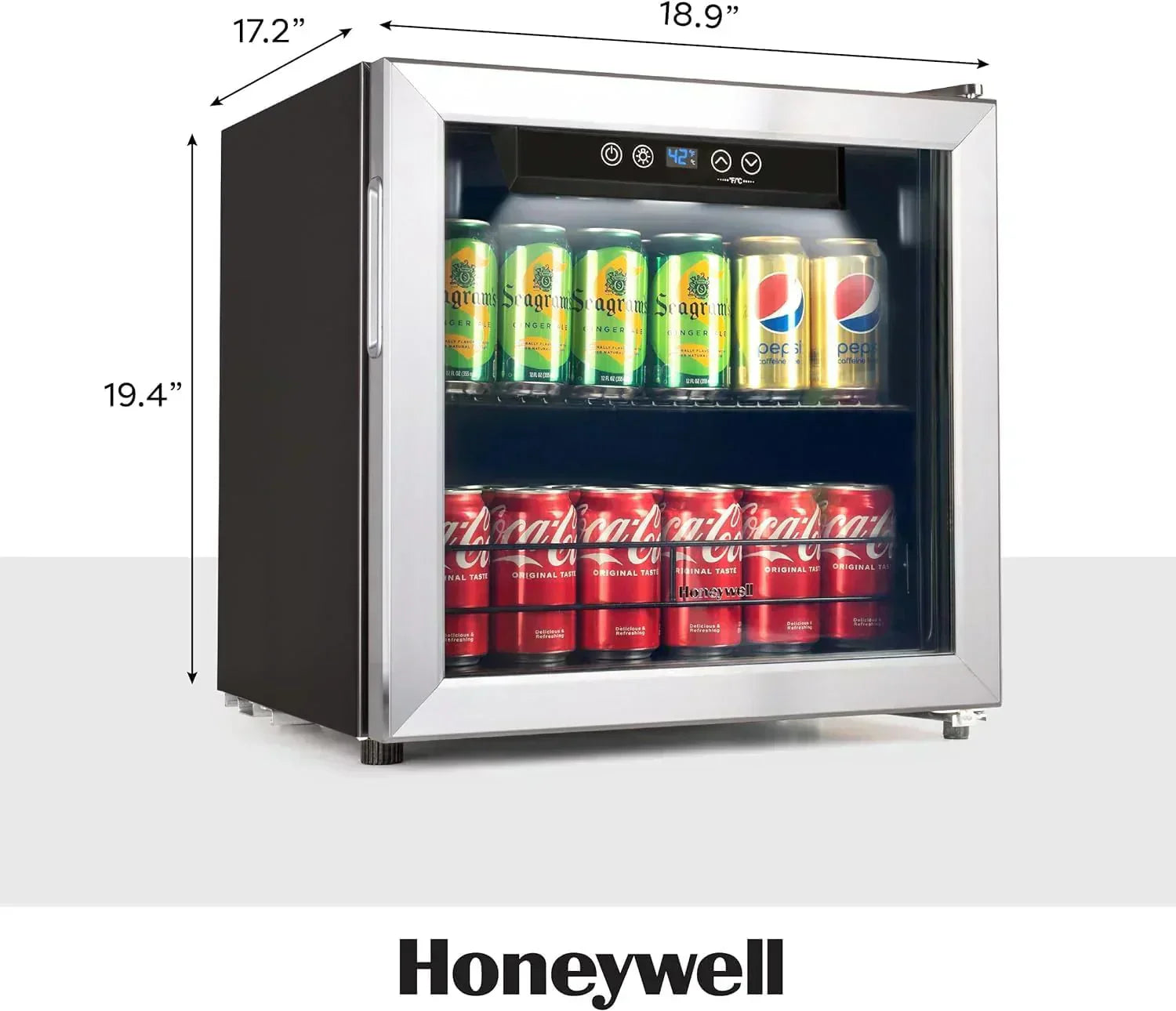 Beverage Refrigerator and Cooler 115 Can Mini Fridge with Glass Door for Soda Beer or Wine wourant