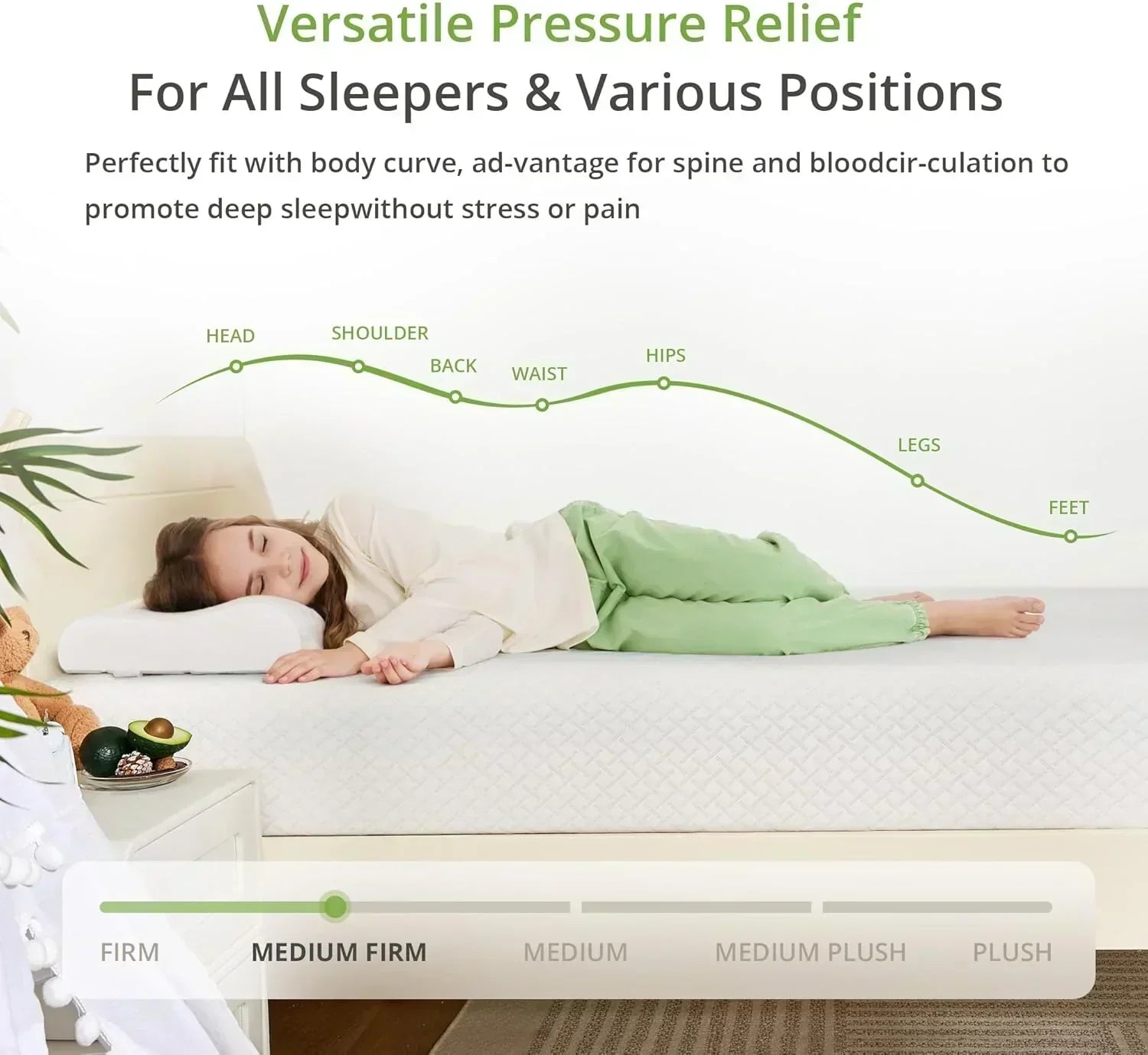 8-inch double mattress with memory foam for medium firm support wourant
