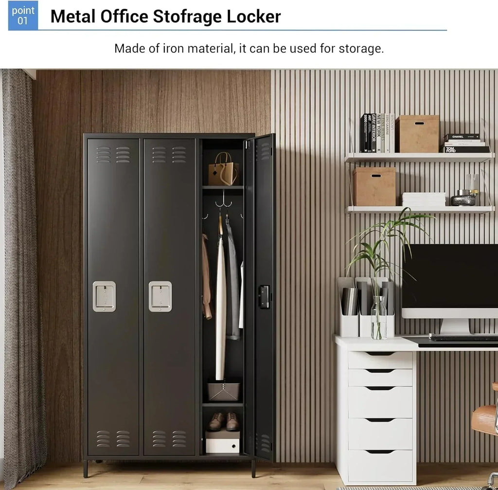 GAOMON Locker for Employees 6 Doors Locker Cabinet with Hooks Storage Locker wourant