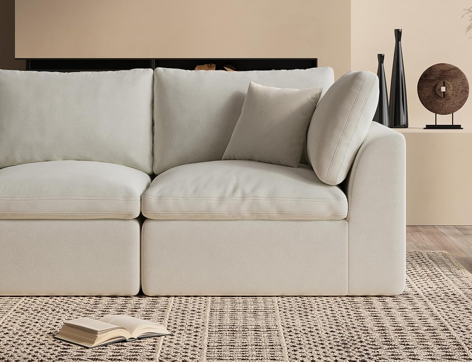 110 inch cloud sectional sofa for living room convertible L-shaped sofa 3 seater sectional sofa wourant