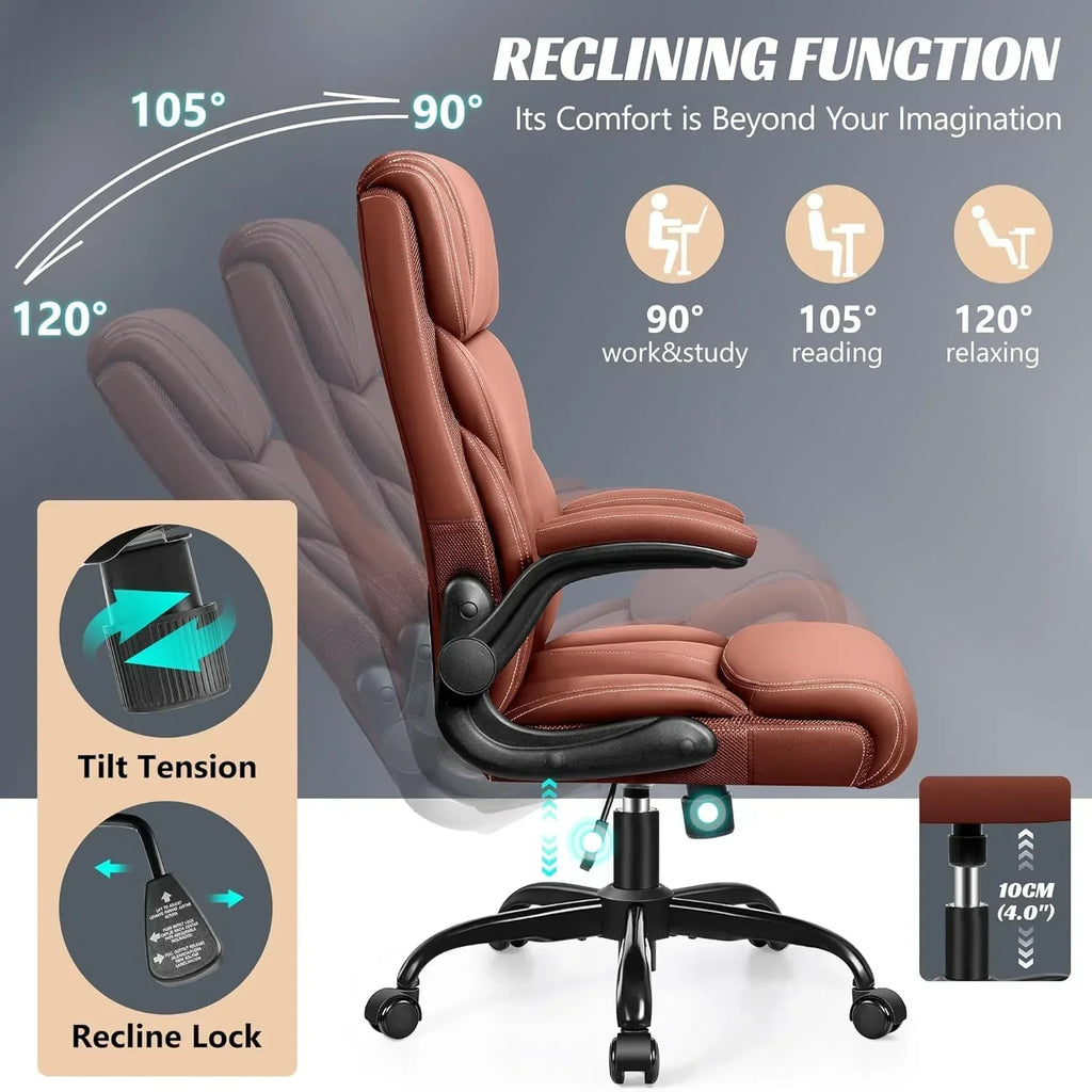Office Chair Large High-Foot Computer Desk Chair Chair Lumbar Support Rotating Computer Chair wourant