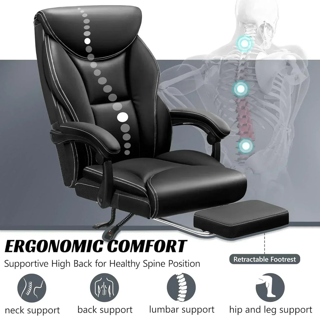Office Chair Large High-Foot Computer Desk Chair Chair Lumbar Support Rotating Computer Chair wourant