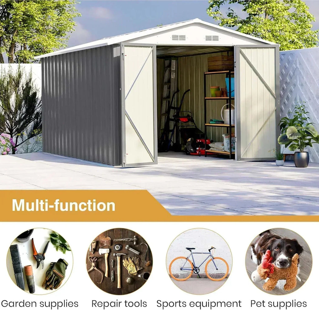 Patiowell 5x3 FT Outdoor Storage Shed Tool Shed with Sloping Roof and Lockable Door Metal Shed wourant