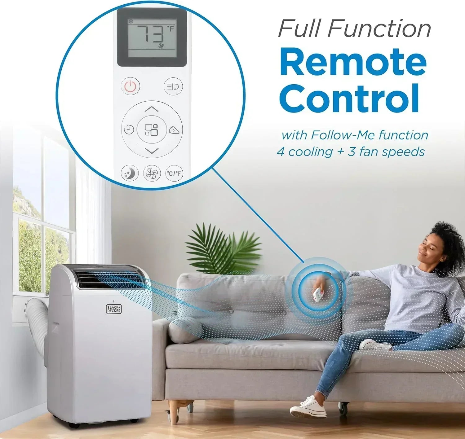 BLACK+DECKER 10,000 BTU Portable Air Conditioner for Rooms up to 450 Sq with Remote Control wourant