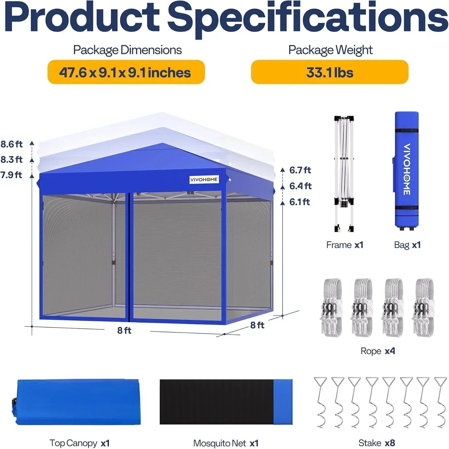 10x10ft Easy Pop-Up Canopy Outdoor Screen Tent with Mosquito Netting 2 Zipper Doors Roller Bag wourant