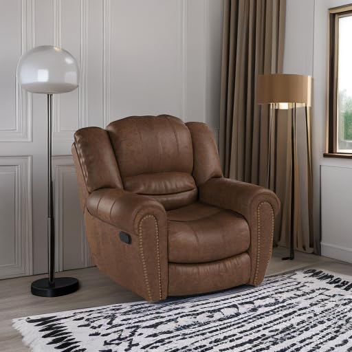Leather recliner classic traditional manual recliner single sofa for living room wourant