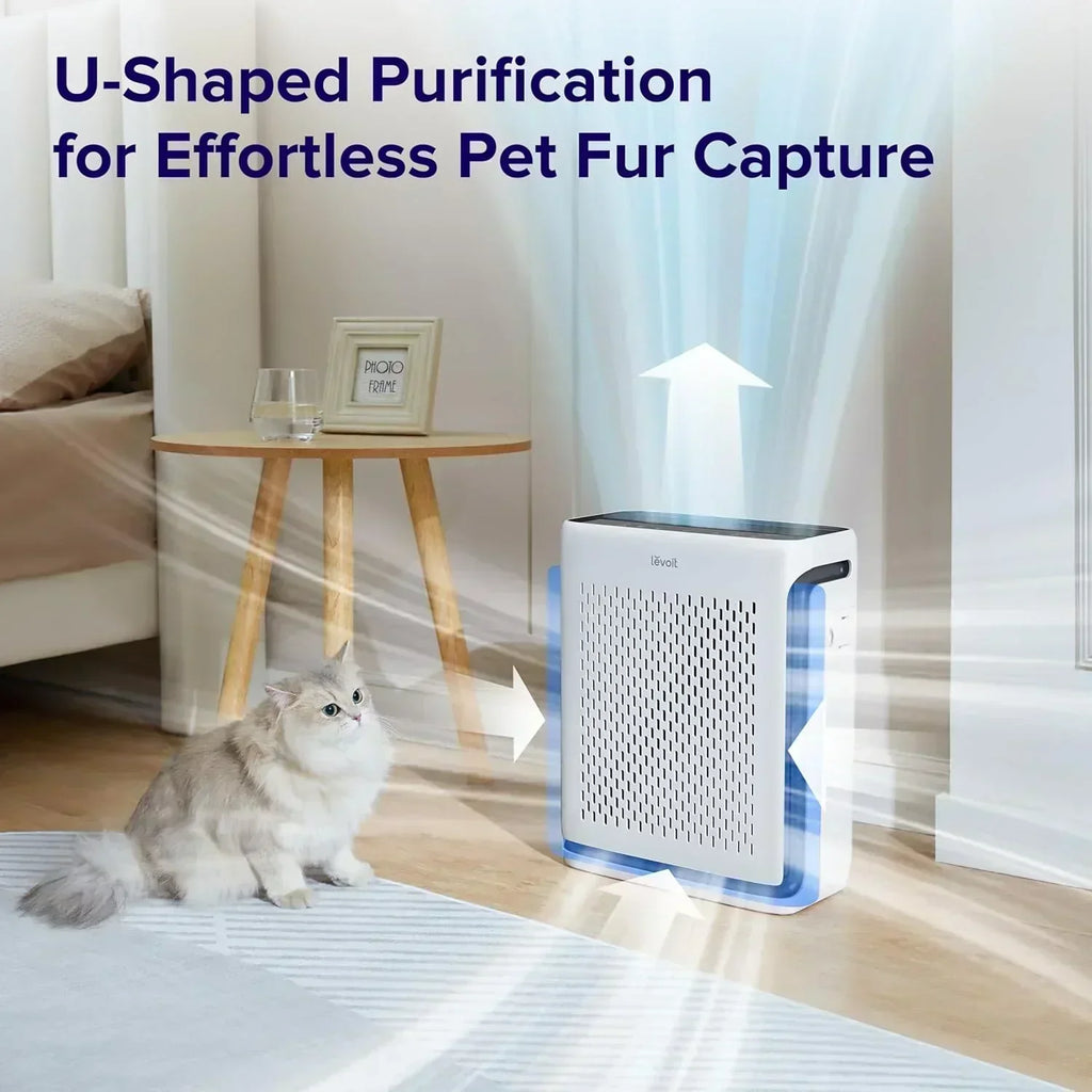 Large-room air purifier for home use with air quality monitor washable pre-filter wourant