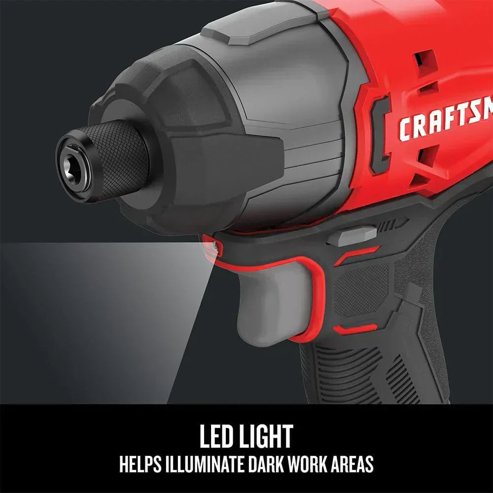 20V MAX Impact Driver Kit 1/4 Inch 2,800 RPM LED Work light Battery and Charger Included wourant