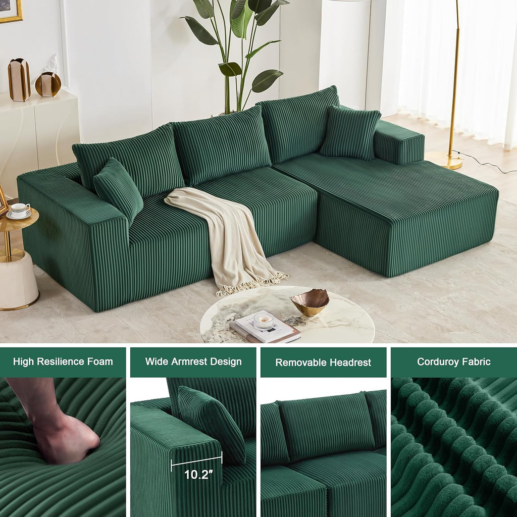 108-inch modular sofa cloud modular sofa with deep seat and reclining chair upholstered sofa wourant