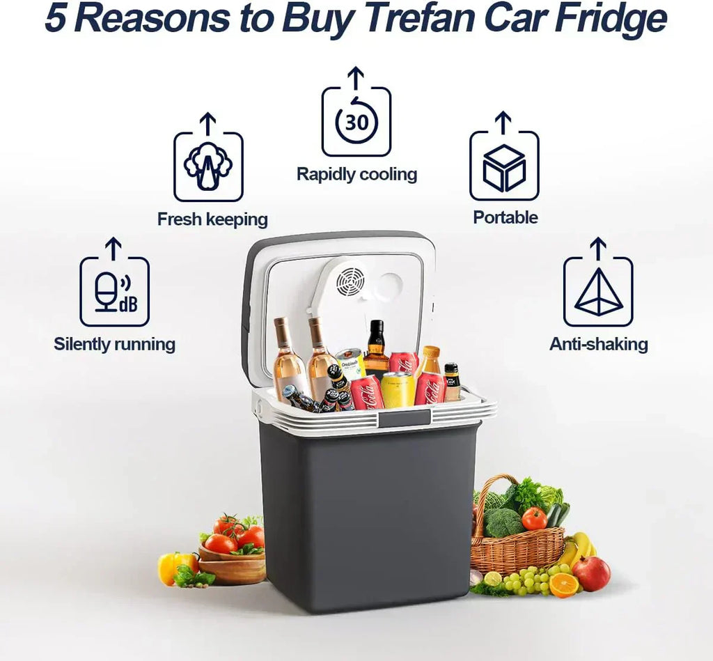 Electric Cooler & Warmer28QT/26L Portable Car Fridge Car Cooler Plug in Electric Car Coolers wourant