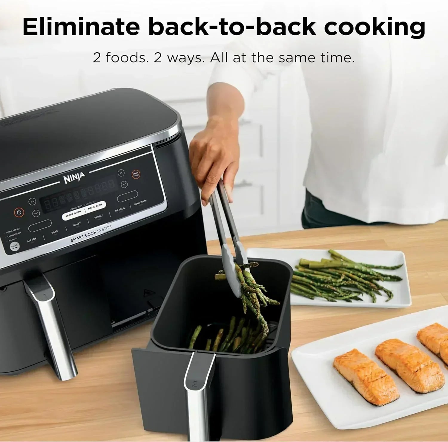 Ninja Foodi 6-in-1 FlexBasket Air Fryer with 7 QT MegaZone Basket Divider for Large Proteins wourant