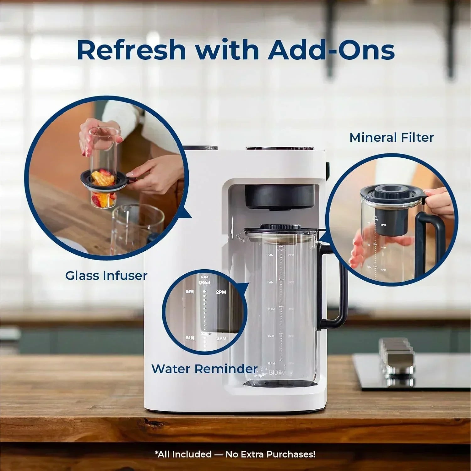 Bluevua RO100ROPOT-Lite(UV) reverse osmosis system countertop water purifier 7-stage purification wourant
