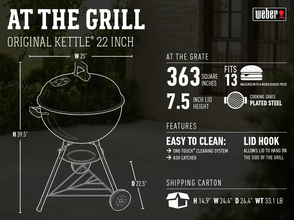 Weber Original Kettle 22-Inch Charcoal Grill wourant