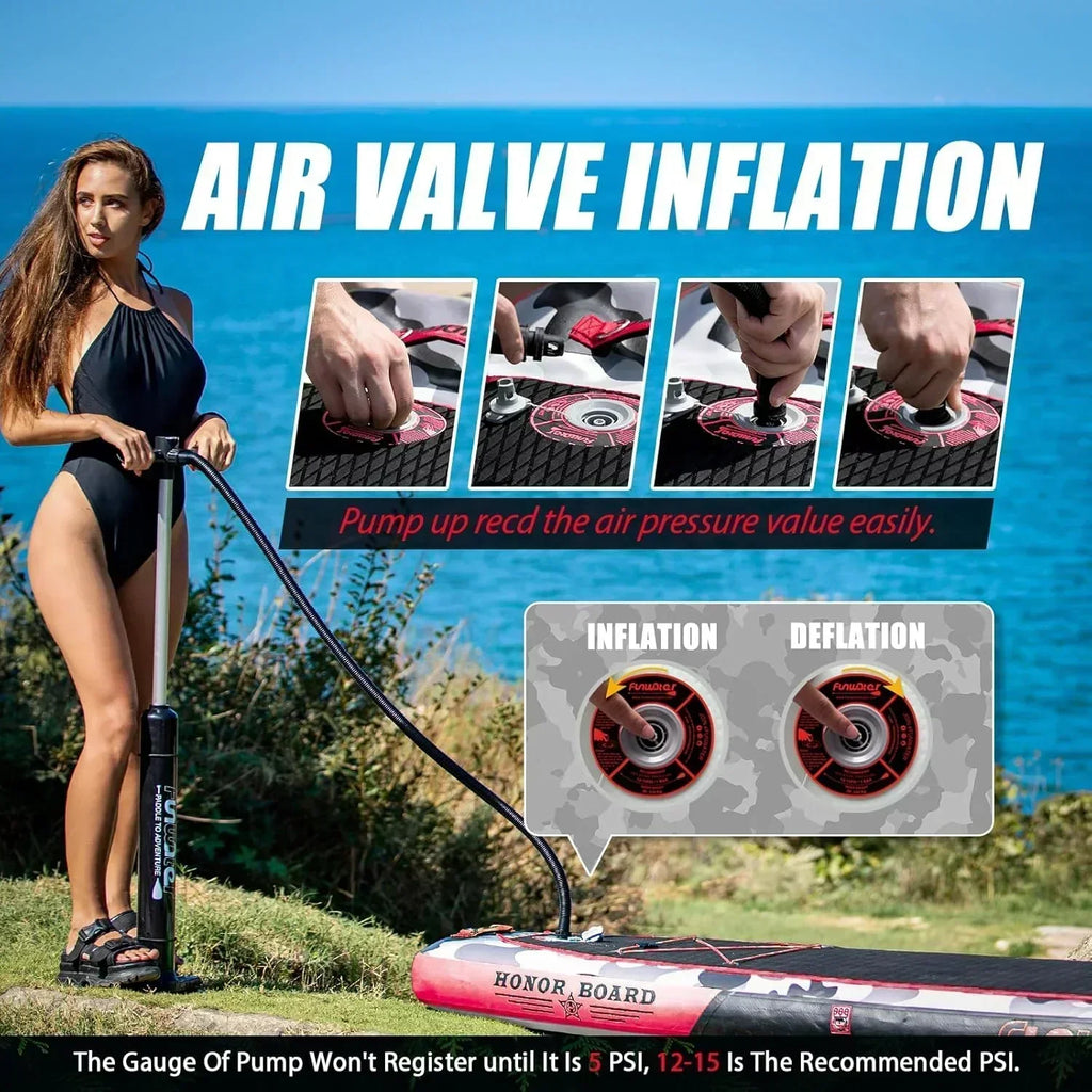 FunWater Inflatable Stand Up Paddle Board Premium SUP Paddle Accessories EVA Deck wourant